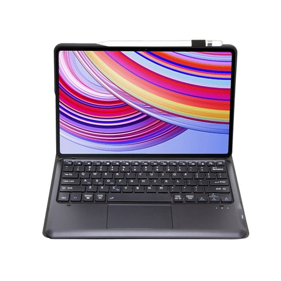 For Xiaomi Redmi Pad Pro 12.1 A0N11-A Detachable Bluetooth Keyboard TPU Lambskin Leather Tablet Case with Touchpad(Black)