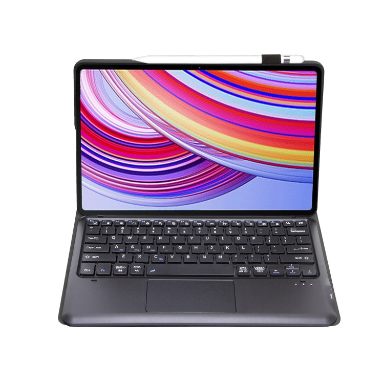 For Xiaomi Redmi Pad Pro 12.1 A0N11-A Detachable Bluetooth Keyboard TPU Lambskin Leather Tablet Case with Touchpad(Black)