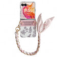 For Motorola Razr 50 Ultra Pearlescent Paint Painted PC Phone Case with DIY Scarf Bracelet(Sketch Flower) - Motorola Cases by PMC TechLife | Online Shopping South Africa | PMC TechLife | Buy Now Pay Later Mobicred