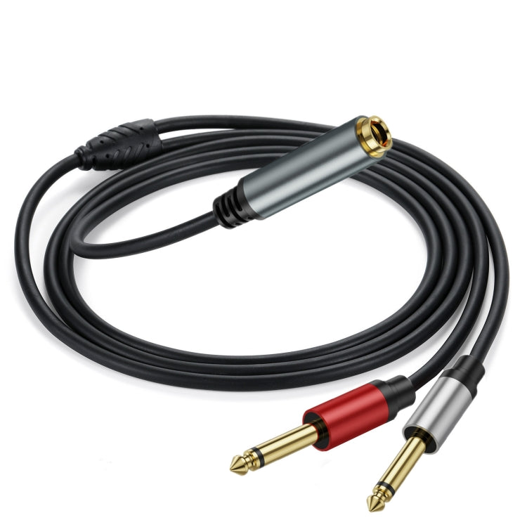 3m 6.35mm TRS Stereo Female to 2 x 6.35mm TS Male Mono Audio Adapter Cable(Black) - Video & Audio Cable by PMC Jewellery | Online Shopping South Africa | PMC Jewellery | Buy Now Pay Later Mobicred
