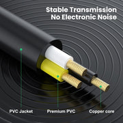 3m 6.35mm TRS Stereo Female to 2 x 6.35mm TS Male Mono Audio Adapter Cable(Black)