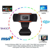 1080P 30fps HD Computer Camera Integrated Microphone USB Web Cam(Black)
