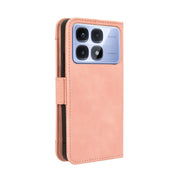 For Redmi K70 Ultra Skin Feel Calf Texture Card Slots Leather Phone Case(Pink)