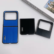 For Motorola Moto Razr 50 2024 PC Hybrid Aluminum Alloy Brushed Shockproof Phone Case(Black)