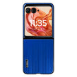 For Motorola Moto Razr 50 2024 PC Hybrid Aluminum Alloy Brushed Shockproof Phone Case(Blue) - Motorola Cases by PMC Jewellery | Online Shopping South Africa | PMC Jewellery | Buy Now Pay Later Mobicred