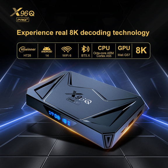 X96Q Pro+ Cortex-A55 Android 14 Octa-core CPU 4K HD Internet Set-top Box, RAM:2GB+16GB(US Plug)
