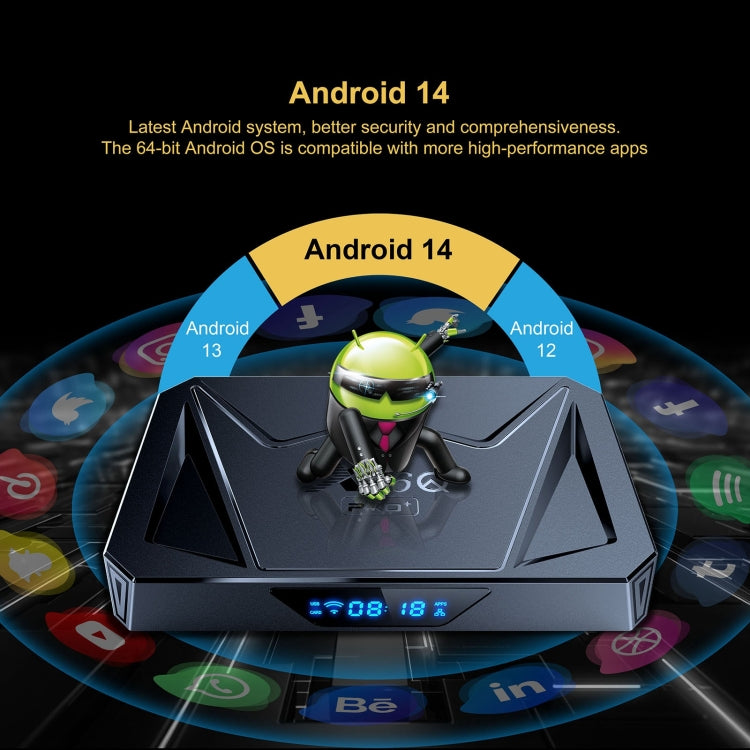X96Q Pro+ Cortex-A55 Android 14 Octa-core CPU 4K HD Internet Set-top Box, RAM:2GB+16GB(AU Plug)