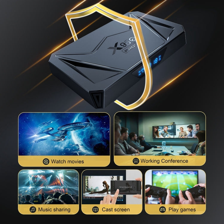 X96Q Pro+ Cortex-A55 Android 14 Octa-core CPU 4K HD Internet Set-top Box, RAM:4GB+32GB(EU Plug)