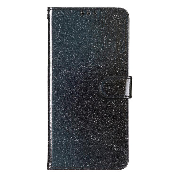 For Honor X6c 4G Glitter Powder Flip Leather Phone Case(Black)