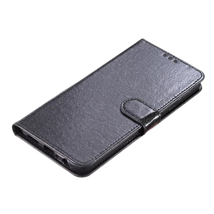 For Honor X6c 4G Glitter Powder Flip Leather Phone Case(Black)