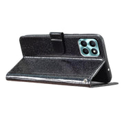 For Honor X6c 4G Glitter Powder Flip Leather Phone Case(Black)