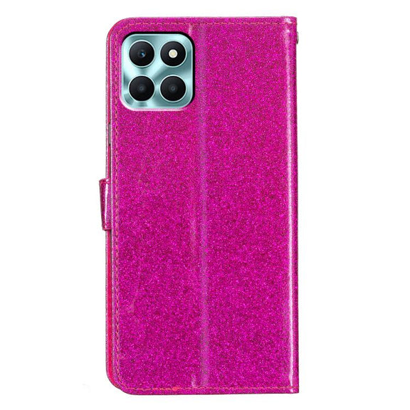 For Honor X6c 4G Glitter Powder Flip Leather Phone Case(Rose Red)
