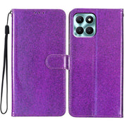 For Honor X6c 4G Glitter Powder Flip Leather Phone Case(Purple)