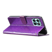For Honor X6c 4G Glitter Powder Flip Leather Phone Case(Purple)