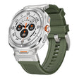 For Samsung Galaxy Watch Ultra 47mm Silver Steel Buckle Rubber Quick Release Watch Band(Army Green) - free shipping - PMC TechLife - Order now!