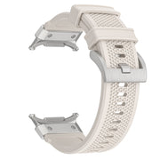 For Samsung Galaxy Watch Ultra 47mm Silver Steel Buckle Rubber Quick Release Watch Band(Starlight)