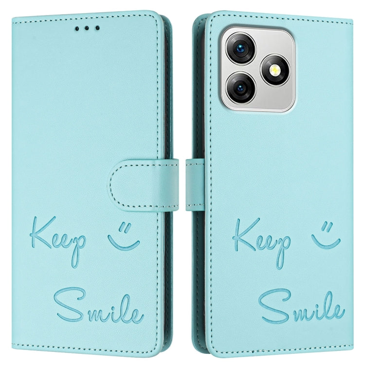 For Ulefone Note 18 Ultra 5G Smile Embossing RFID Leather Phone Case(Mint Green) - Ulefone Cases by PMC Jewellery | Online Shopping South Africa | PMC Jewellery | Buy Now Pay Later Mobicred
