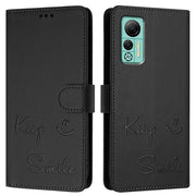 For Ulefone Note 14 Smile Embossing RFID Leather Phone Case(Black)