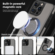 For iPhone 16 Pro Max Yashi 360 Degree Rotating MagSafe Holder Phone Case(Grey)