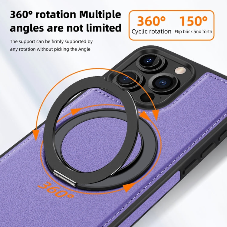 For iPhone 16 Pro Max Yashi 360 Degree Rotating MagSafe Holder Phone Case(Purple)