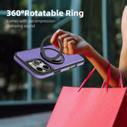 For iPhone 16 Pro Max Yashi 360 Degree Rotating MagSafe Holder Phone Case(Purple)