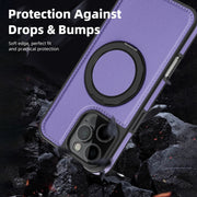 For iPhone 16 Pro Max Yashi 360 Degree Rotating MagSafe Holder Phone Case(Purple)