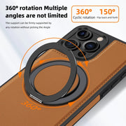 For iPhone 16 Pro Max Yashi 360 Degree Rotating MagSafe Holder Phone Case(Brown)