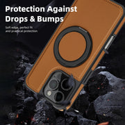 For iPhone 16 Pro Max Yashi 360 Degree Rotating MagSafe Holder Phone Case(Brown)