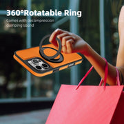 For iPhone 16 Pro Max Yashi 360 Degree Rotating MagSafe Holder Phone Case(Orange)