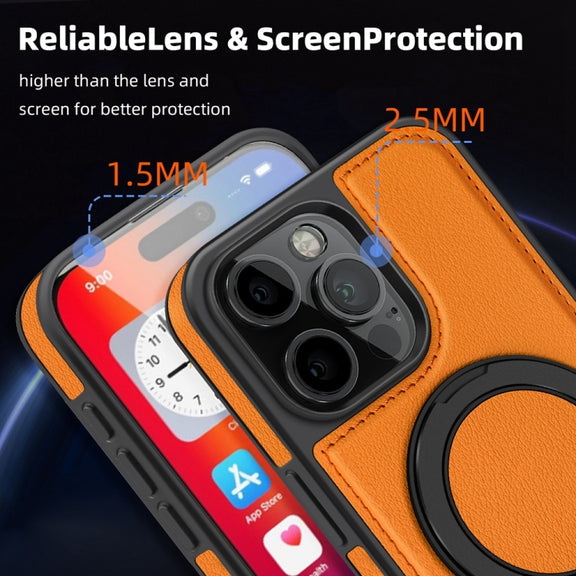 For iPhone 16 Pro Max Yashi 360 Degree Rotating MagSafe Holder Phone Case(Orange)