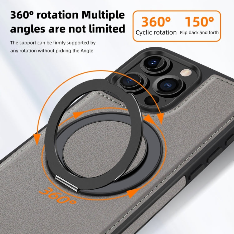 For iPhone 16 Pro Yashi 360 Degree Rotating MagSafe Holder Phone Case(Grey)
