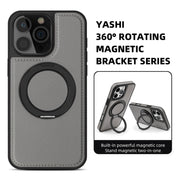 For iPhone 16 Pro Yashi 360 Degree Rotating MagSafe Holder Phone Case(Grey)