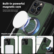 For iPhone 16 Pro Yashi 360 Degree Rotating MagSafe Holder Phone Case(Dark Green)