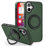 For iPhone 16 Plus Yashi 360 Degree Rotating MagSafe Holder Phone Case(Dark Green)