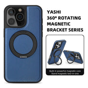 For iPhone 16 Plus Yashi 360 Degree Rotating MagSafe Holder Phone Case(Blue)