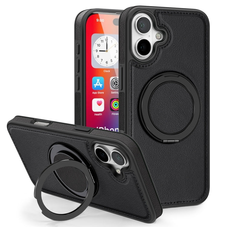 For iPhone 16 Plus Yashi 360 Degree Rotating MagSafe Holder Phone Case(Black) - free shipping - PMC Jewellery - Order now!