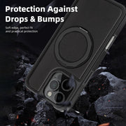 For iPhone 16 Plus Yashi 360 Degree Rotating MagSafe Holder Phone Case(Black)