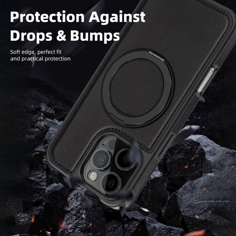 For iPhone 16 Plus Yashi 360 Degree Rotating MagSafe Holder Phone Case(Black)