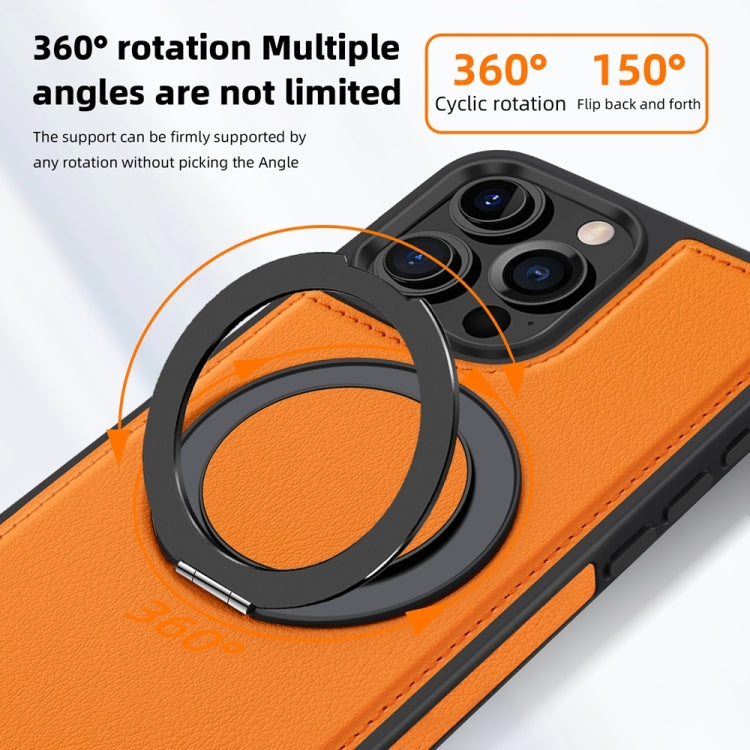 For iPhone 16 Plus Yashi 360 Degree Rotating MagSafe Holder Phone Case(Orange)