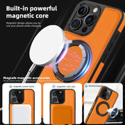 For iPhone 16 Plus Yashi 360 Degree Rotating MagSafe Holder Phone Case(Orange)