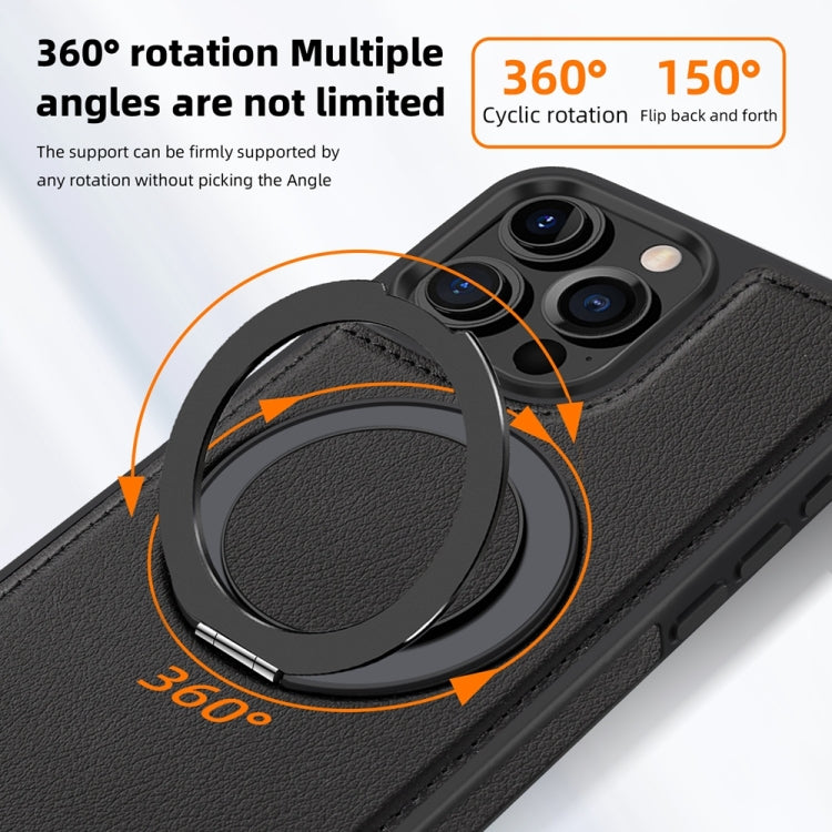 For iPhone 16 Yashi 360 Degree Rotating MagSafe Holder Phone Case(Black)