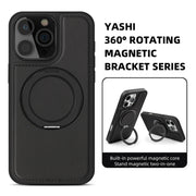For iPhone 16 Yashi 360 Degree Rotating MagSafe Holder Phone Case(Black)