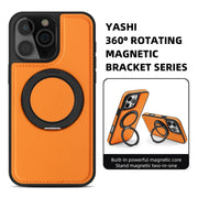 For iPhone 16 Yashi 360 Degree Rotating MagSafe Holder Phone Case(Orange)