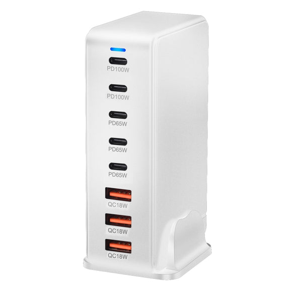 440W GaN USB Power Adapter Travel Charger with 3 x USB, 5 x PD Port, Plug:EU Plug(White)