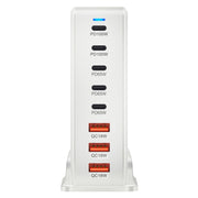 440W GaN USB Power Adapter Travel Charger with 3 x USB, 5 x PD Port, Plug:EU Plug(White)