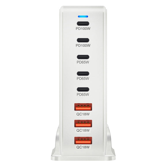 440W GaN USB Power Adapter Travel Charger with 3 x USB, 5 x PD Port, Plug:EU Plug(White)