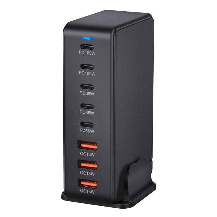 440W GaN USB Power Adapter Travel Charger with 3 x USB, 5 x PD Port, Plug:UK Plug(Black)