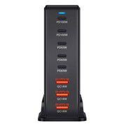 440W GaN USB Power Adapter Travel Charger with 3 x USB, 5 x PD Port, Plug:UK Plug(Black)