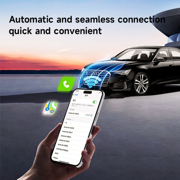 For iPhone Smart Wireless Car CarPlay Box Wired to Wireless Adapter(Red)