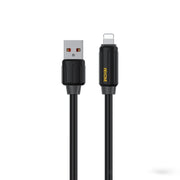 WK WDC-27i Elastic Genuine Silicone 1m 12W USB to 8 Pin Fast Charging Data Cable(Black)